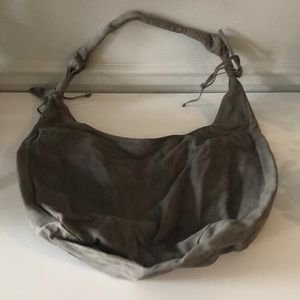 Gray large suede/ new buck hobo bag